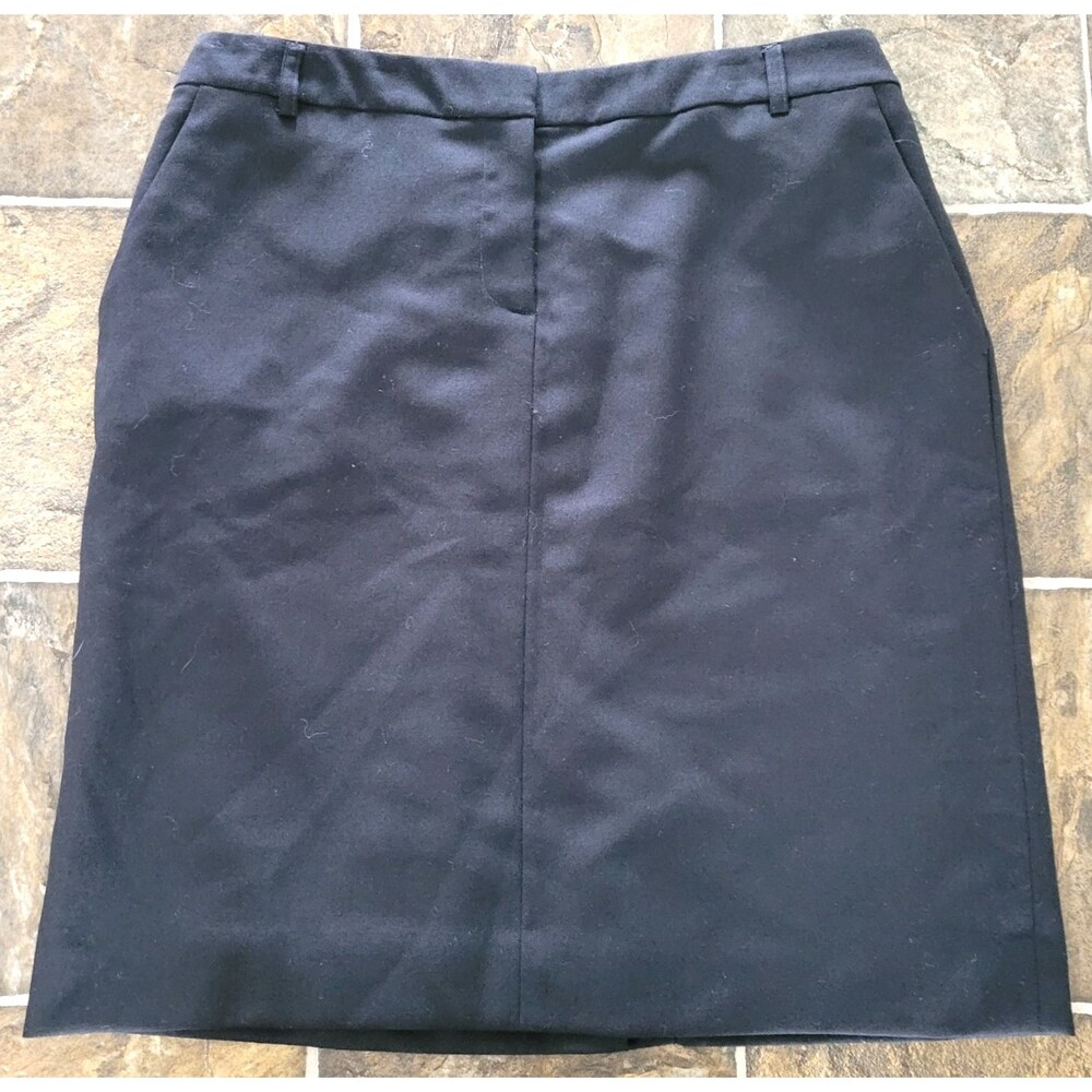 Vintage Pendleton Size 12 Black 100% Virgin Wool Pencil Skirt Lined Made in USA